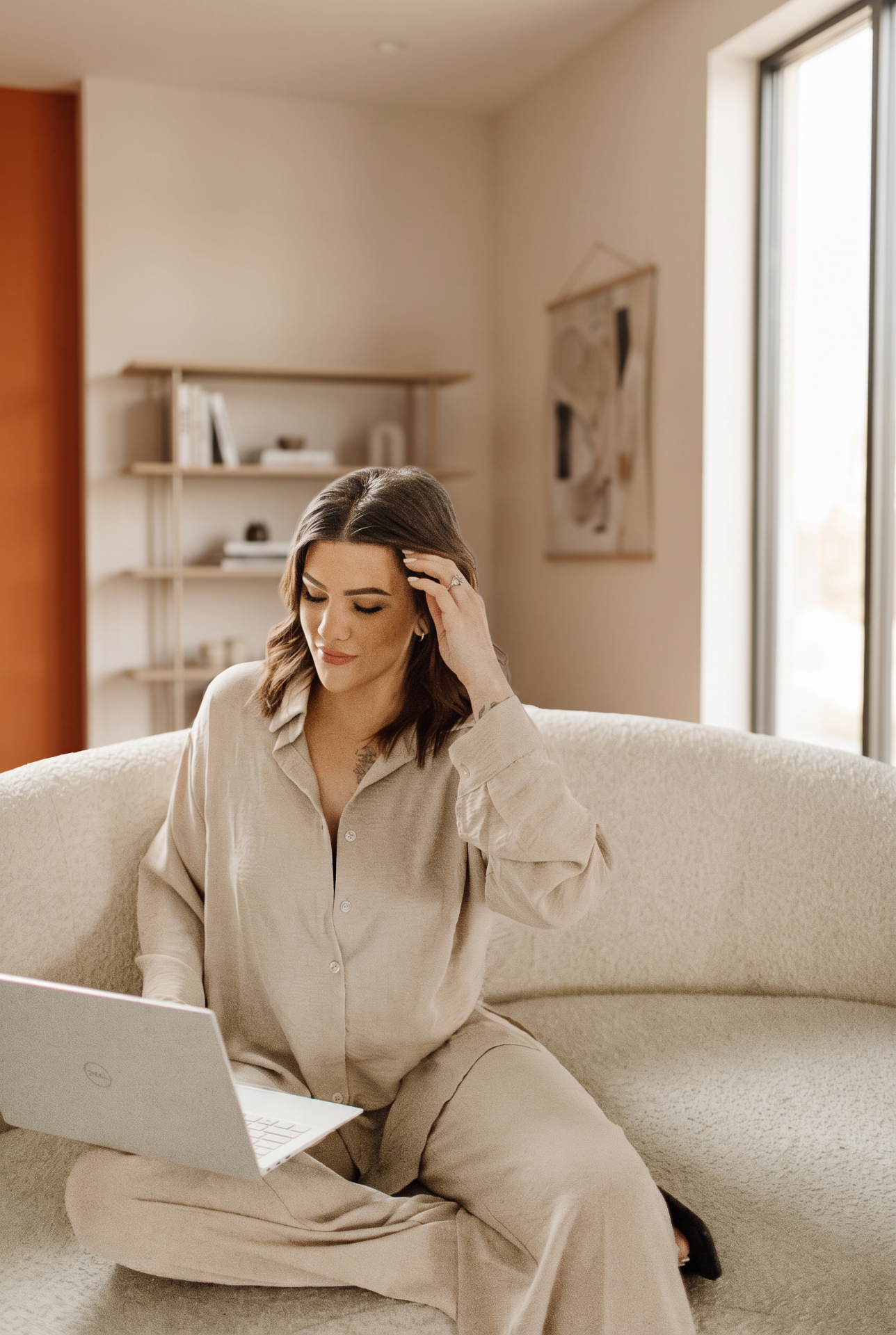 Designer working with female led business owners